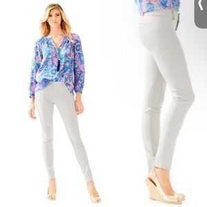 Lilly Pulitzer Chantal Stretch Dinner Pant Palm Beach Gray Size 0